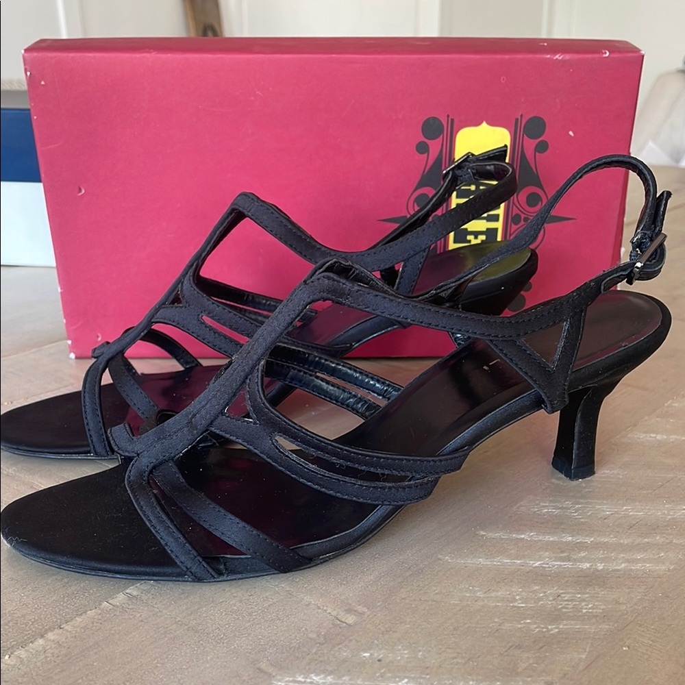 Elegant Black Vaneli Strappy Heels